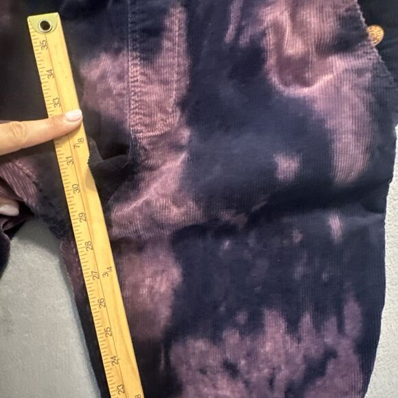 Anthropologie PILCRO Slim Corduroy Overalls Size 29 Purple Tie Dye Jumpsuit - Picture 11 of 16